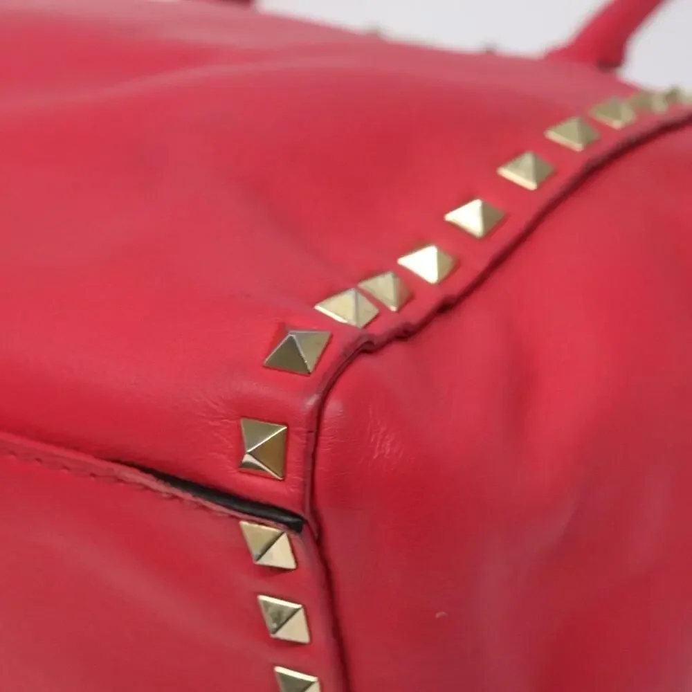 Valentino Rockstud Leather Handbag Red